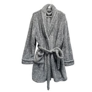 Amari‎ Fluffy Grey Robe Women OS w Belt